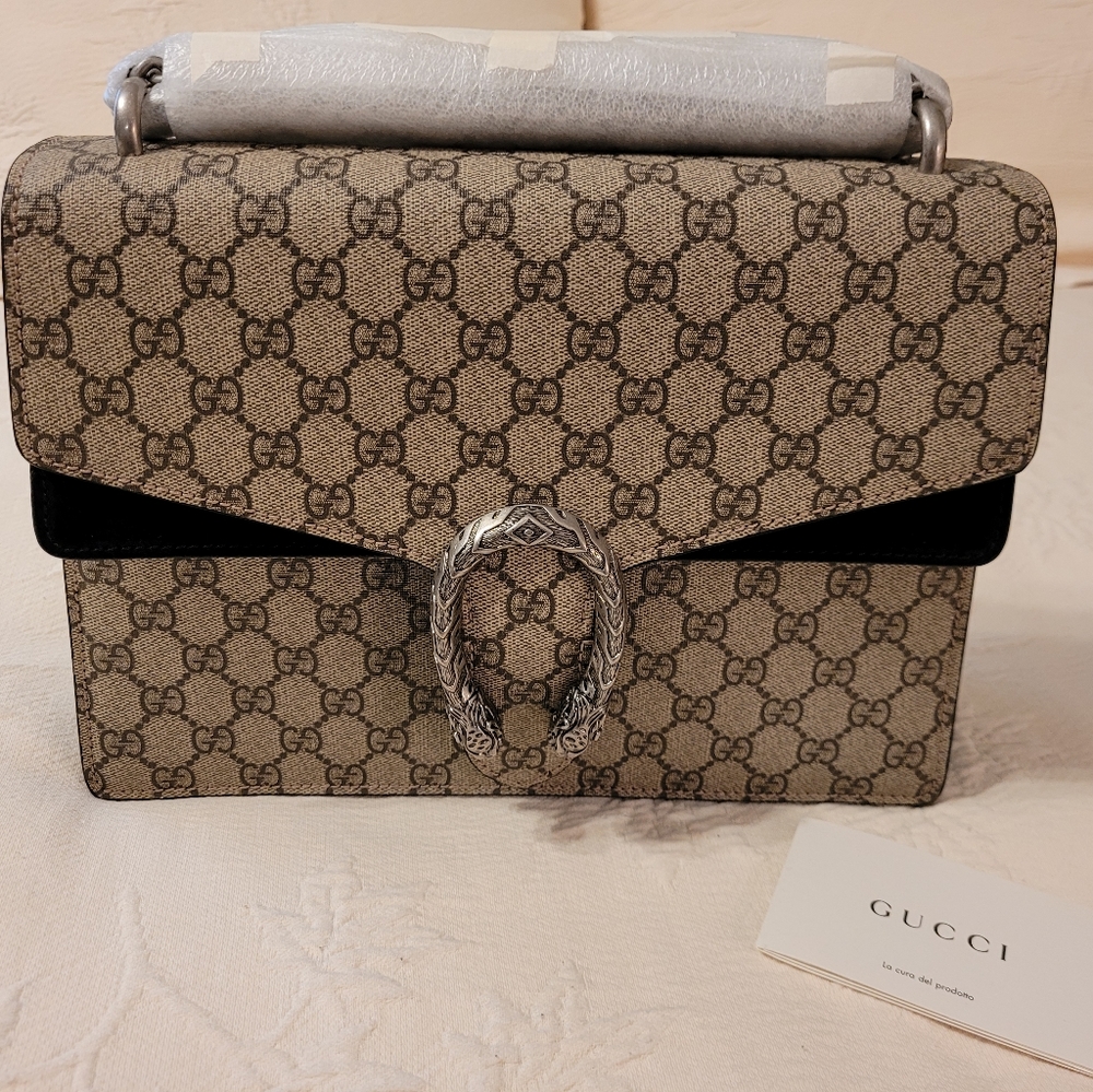 Gucci Dionysus GG Supreme Medium Canvas & Suede Shoulder